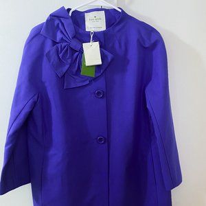 Kate Spade Blue Bow-Accented Kendall Coat w/ Tags